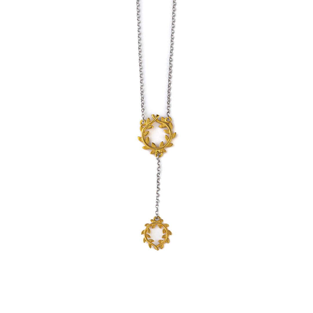 Olive Wreath Necklace - 925 Sterling Silver and Gold Plated