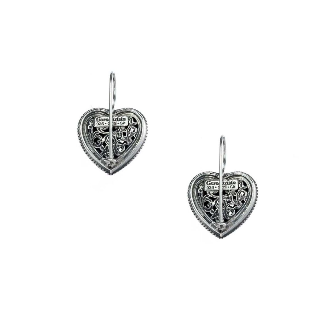Gerochristo - Garden Shadows hearts earrings in Sterling Silver