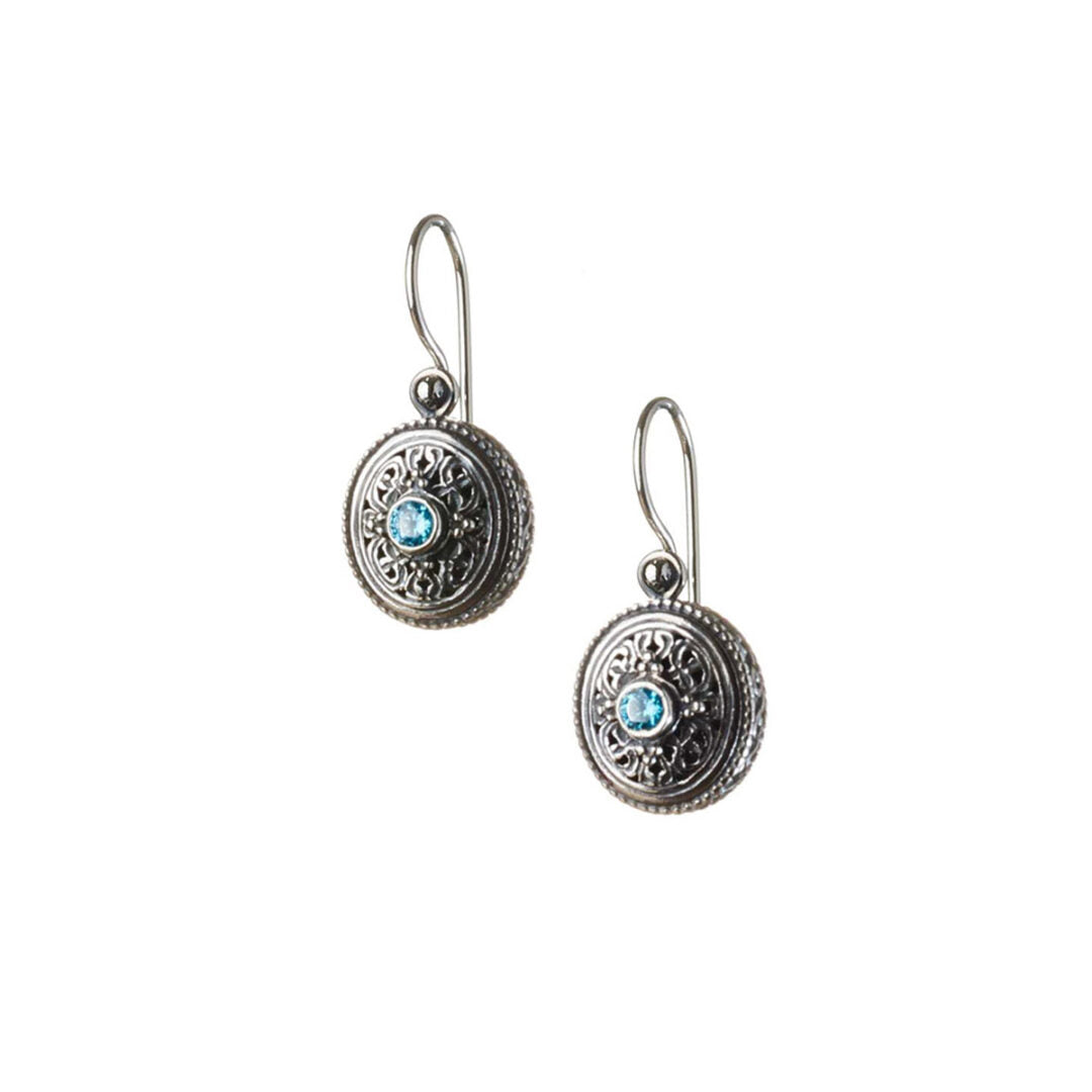 Gerochristo - Garden Shadows Oval Earrings with cubic zirconia