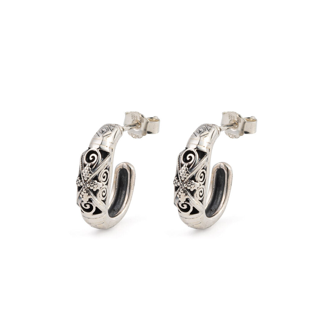 Gerochristo - Garden Shadows Half hoop earrings in Sterling Silver