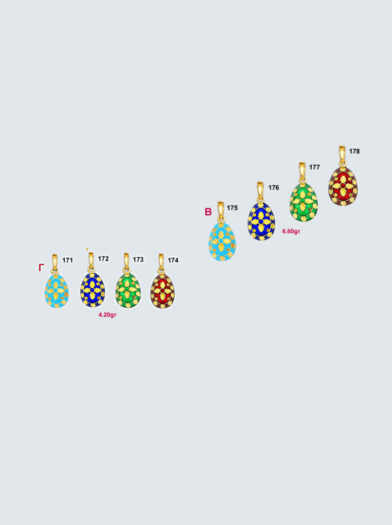 Egg Cross Pendant Necklace with Enamel - Sterling Silver and Gold Plated — Turquoise