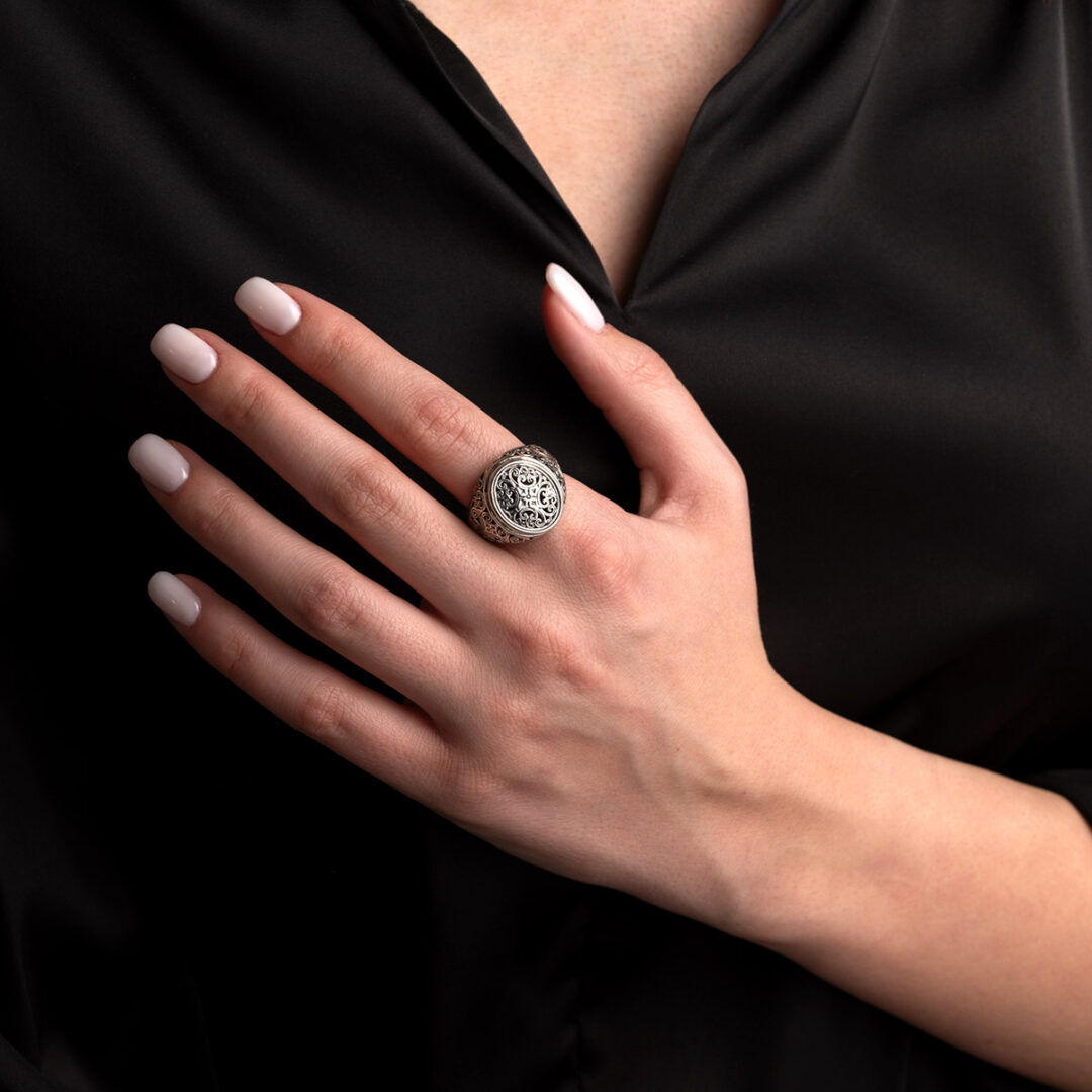 Gerochristo - Mediterranean oval shape Ring in Sterling Silver