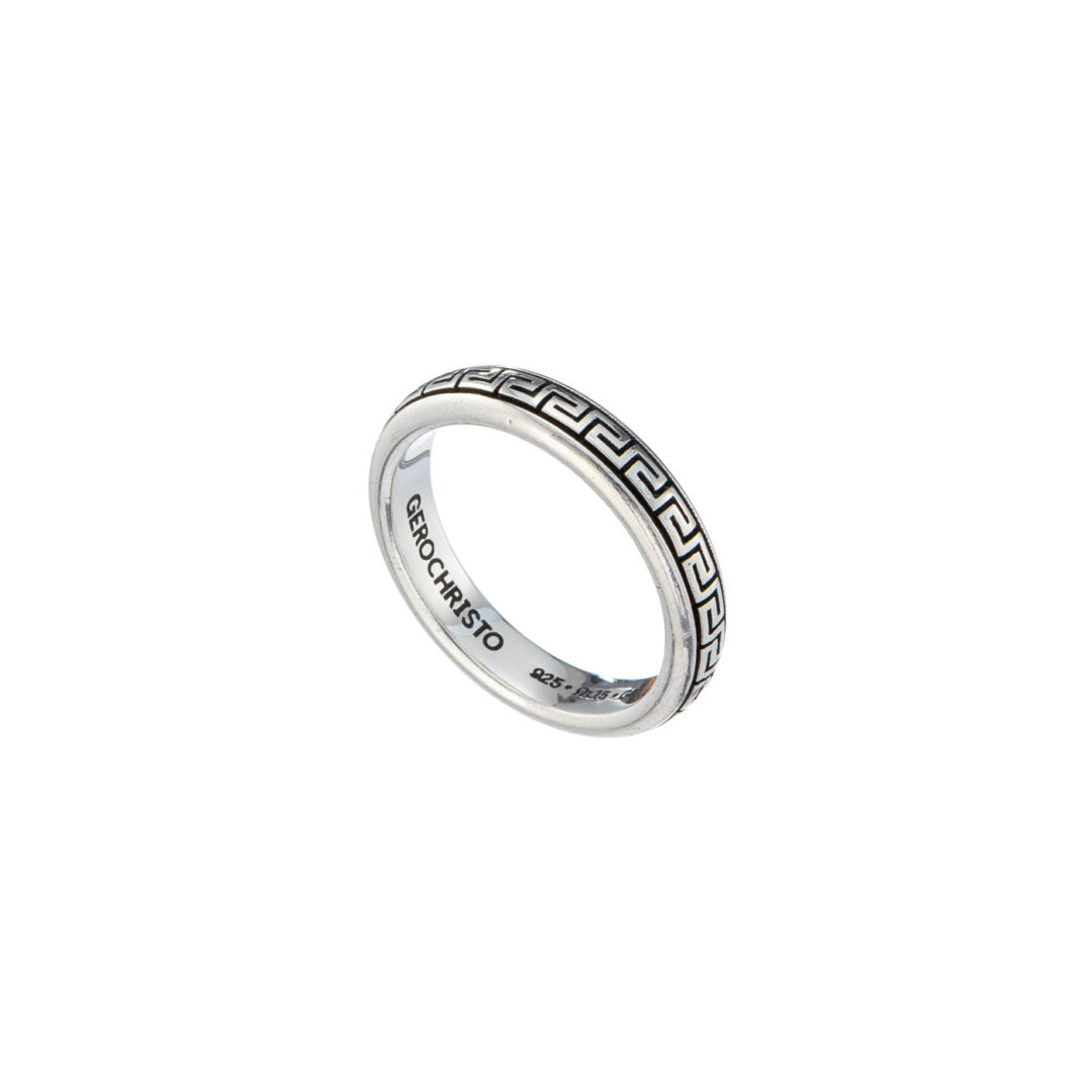 Gerochristo - Meander band ring in Sterling Silver