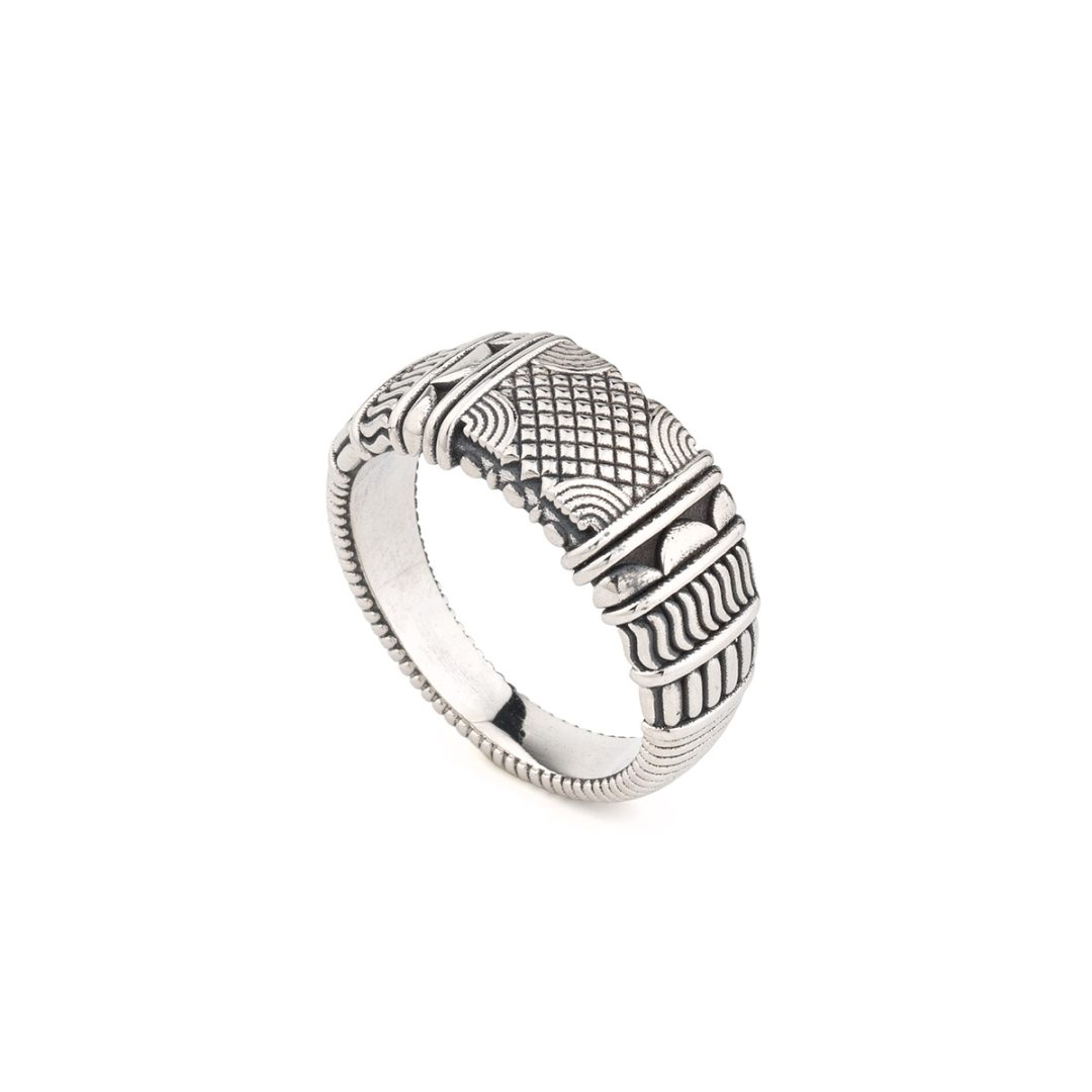Gerochristo - Alexandrian Wide Band Ring - 925 Sterling Silver