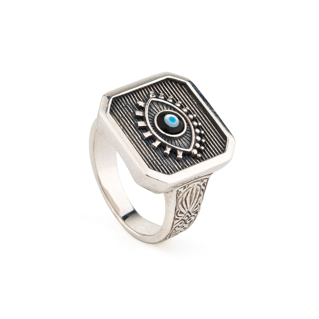 Gerochristo - Evil Eye Ring in Sterling Silver