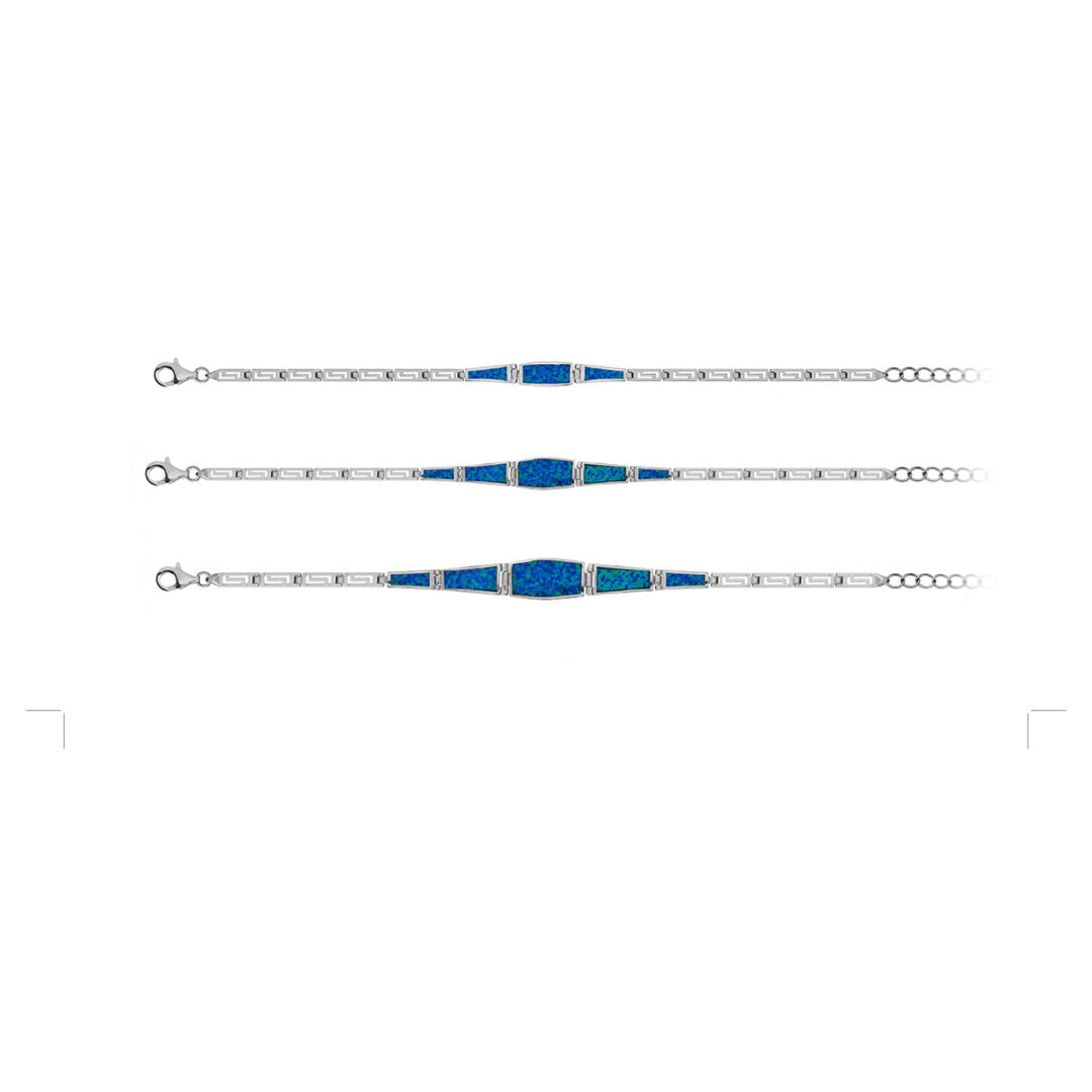 Meander Bracelet – 925 Sterling Silver with Opal
