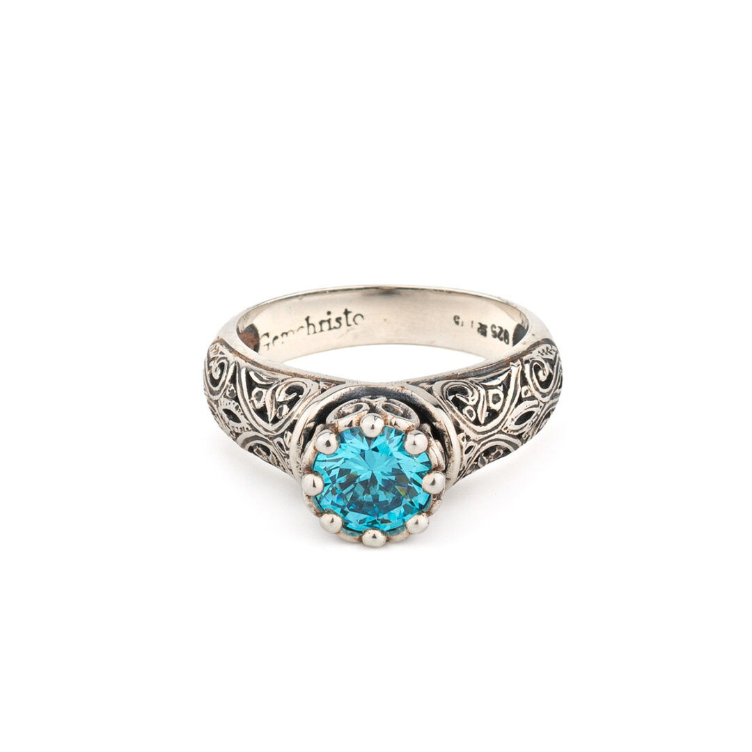 Gerochristo - Byzantine Ring with Light Crystal