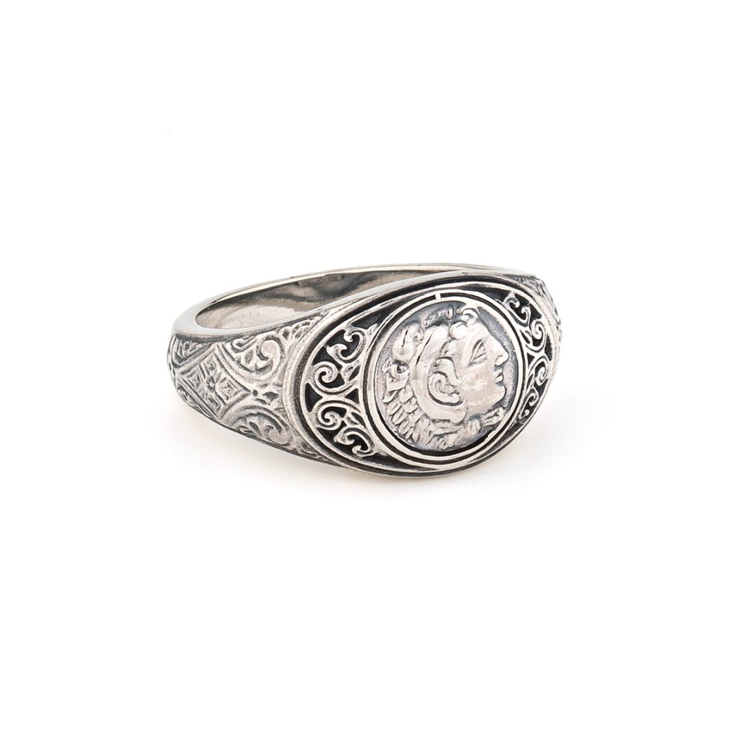 Gerochristo - Symbol Ring in Sterling Silver with Alexander the Great