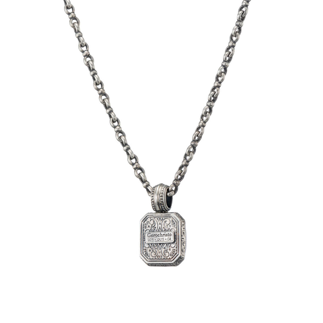 Gerochristo - Classic Pendant in Sterling Silver with Semi precious Stone