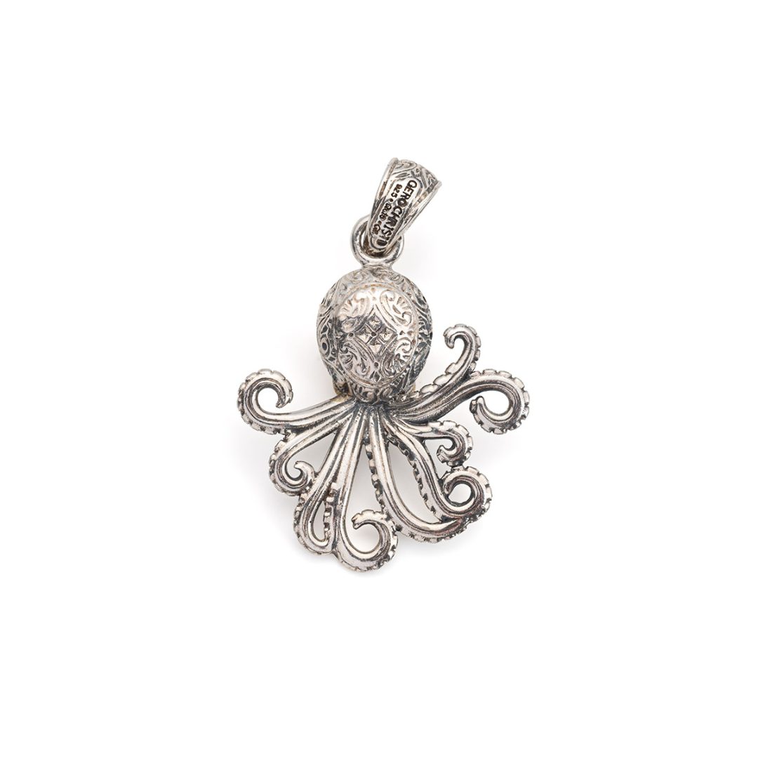 Gerochristo - Octopus Pendant in 18K Gold and Sterling Silver