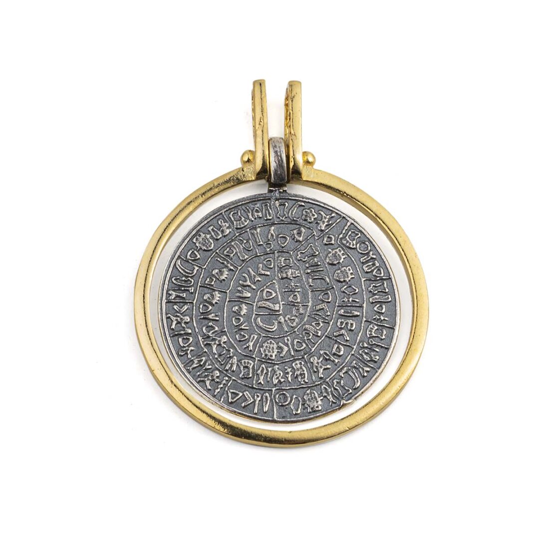 Open Phaistos Pendant – Sterling Silver and Gold Plated