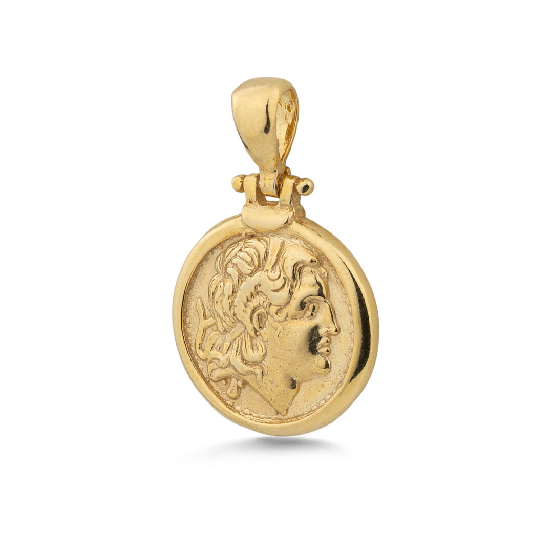 Alexander The Great Pendant - Gold Plated and Sterling Silver