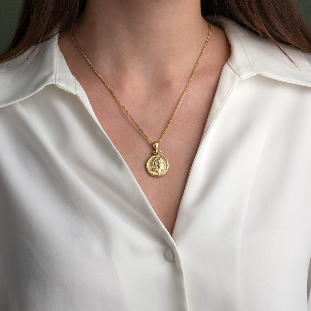 Alexander The Great Pendant - Gold Plated and Sterling Silver