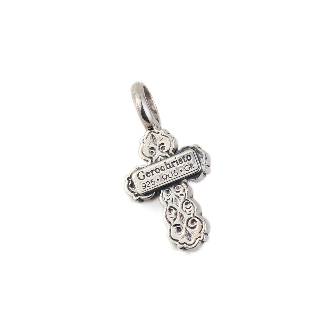Gerochristo – Cross 925 Sterling Silver with Zircon — Red