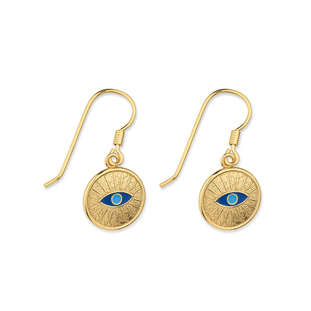 Sterling Silver Hoop Earrings with Eyes