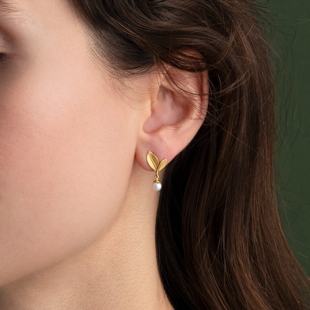 Sterling Silver Leaf Earrings