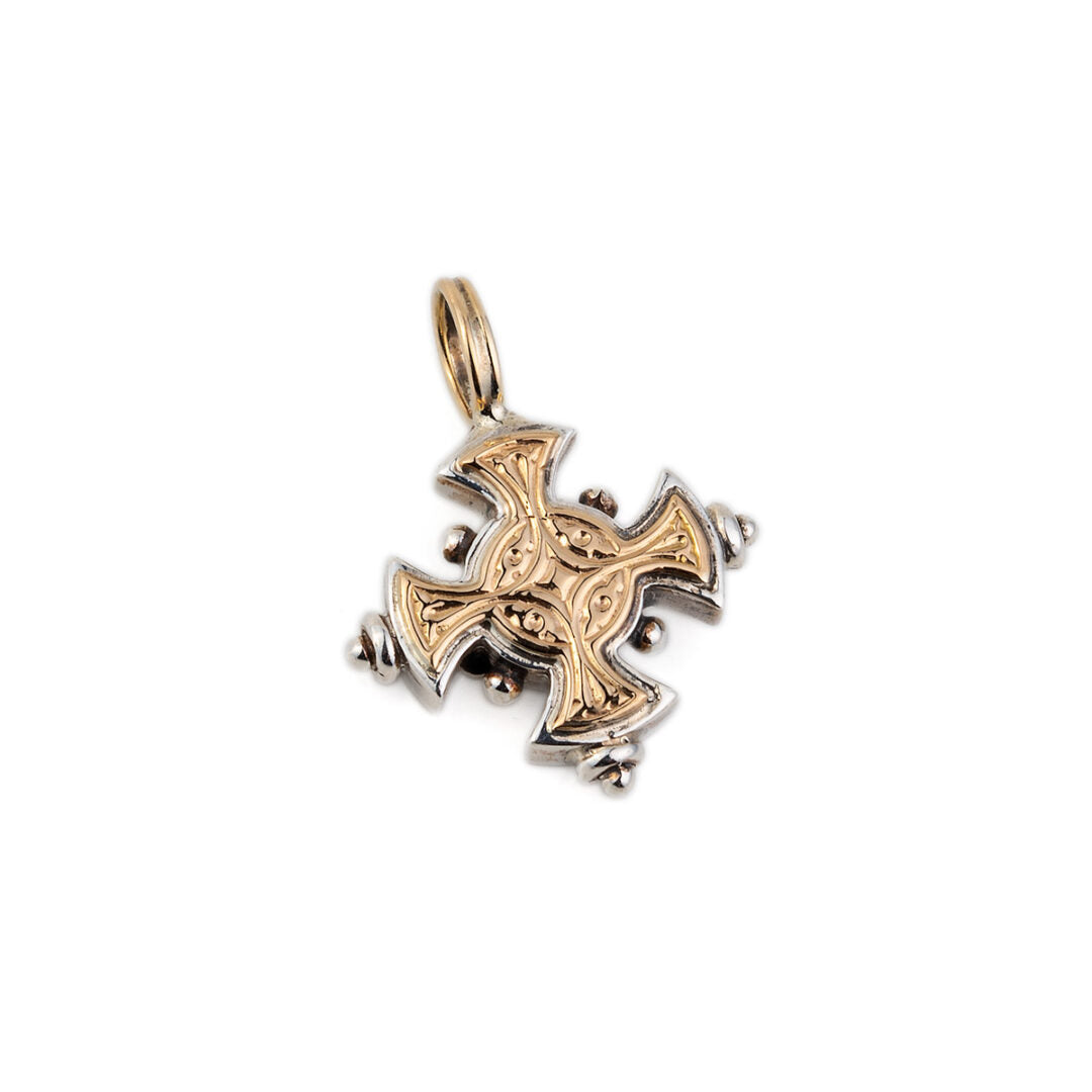 Gerochristo - Cyclades Cross in 18K Gold and Sterling Silver