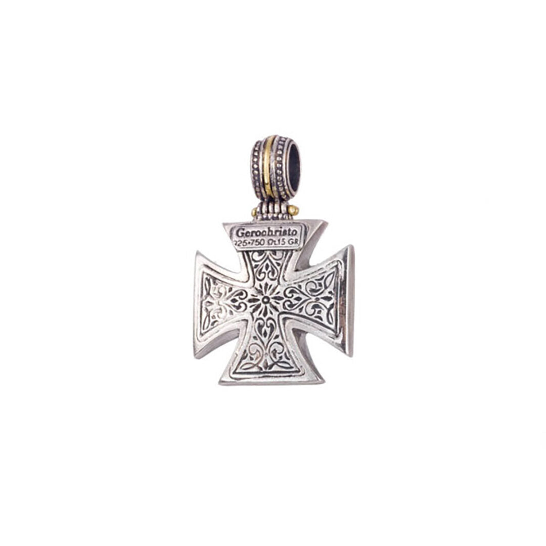 Gerochristo - Σταυρός Maltese Patmos από Χρυσό 18Κ & Aσήμι 925