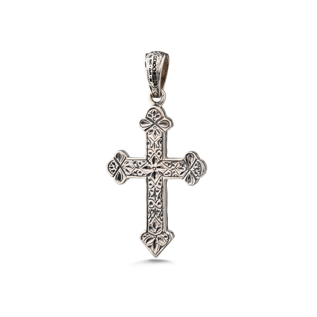 Gerochristo - Byzantine Cross Pendant in Sterling Silver