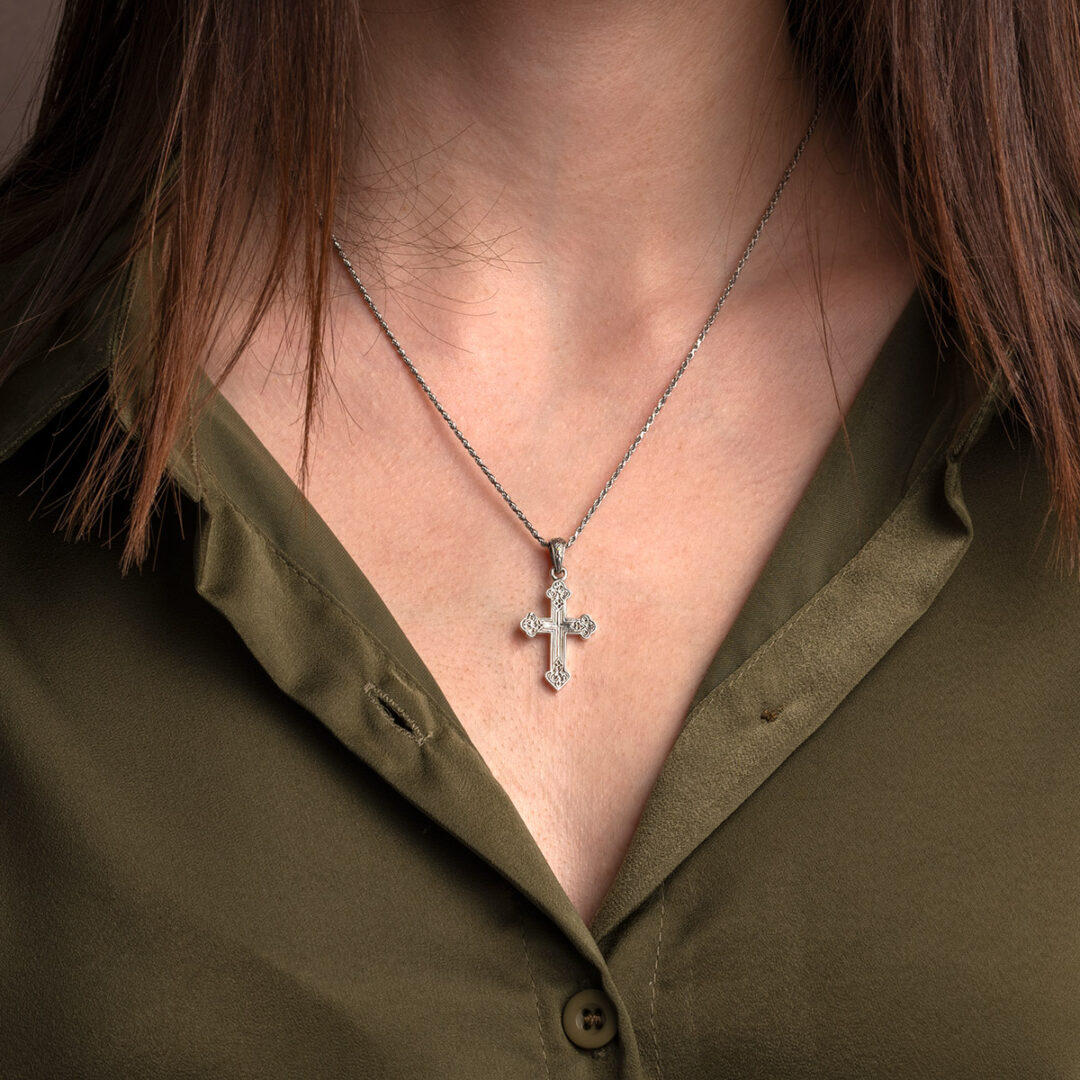 Gerochristo - Byzantine Cross Pendant Sterling Silver