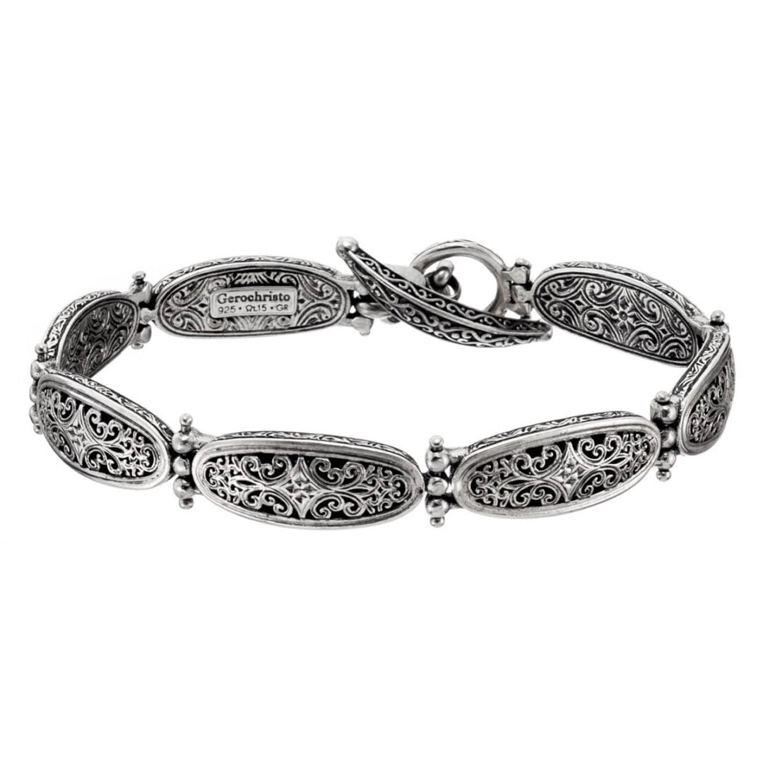 Gerochristo - Mediterranean oval Bracelet in Sterling Silver