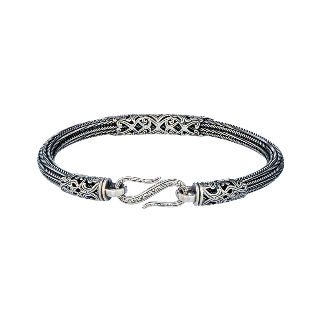 Gerochristo - Chain Flower Bracelet in Sterling silver