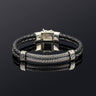 Greek Key Leather Bracelet — Black