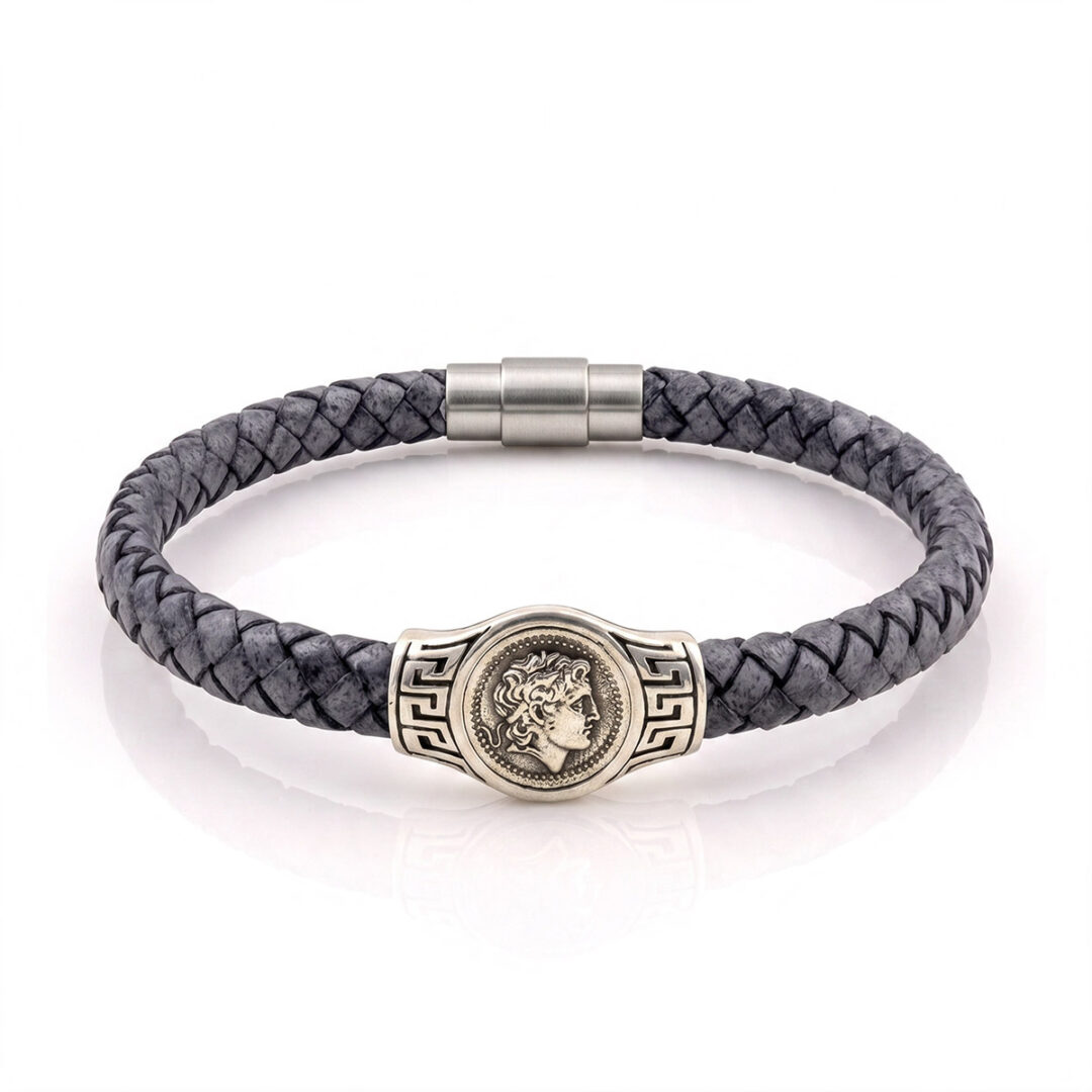 Alexander Leather Bracelet - 925 Sterling Silver