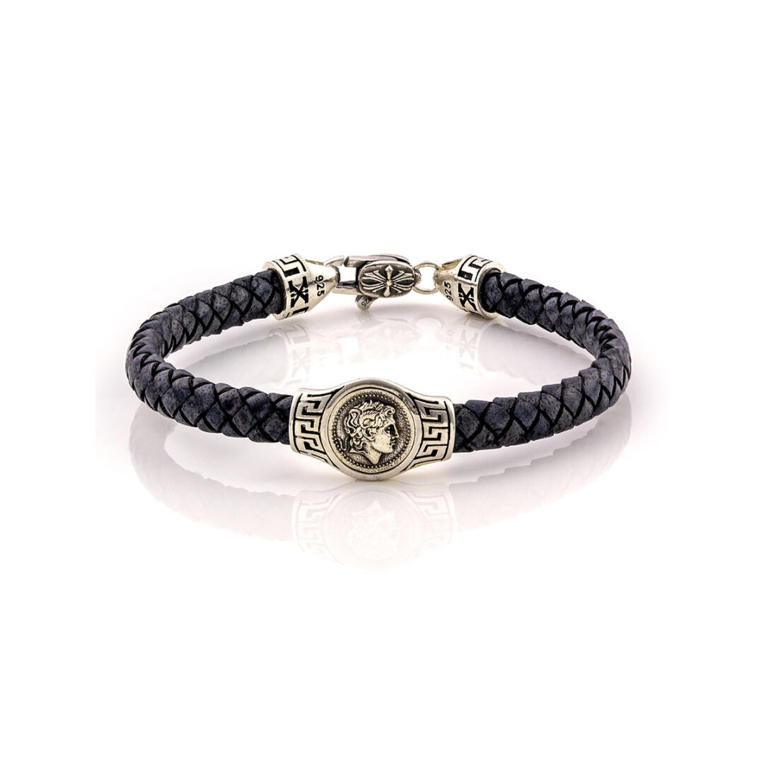Alexander Leather Bracelet - 925 Sterling Silver