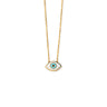 Evil Eye Necklace - 14K Gold with Turquoise Enamel — White