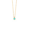 Cross Pearl Necklace - 14K Yellow Gold and Turquoise Enamel — Turquoise