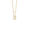 Cross Pearl Necklace - 14K Yellow Gold and Turquoise Enamel — White