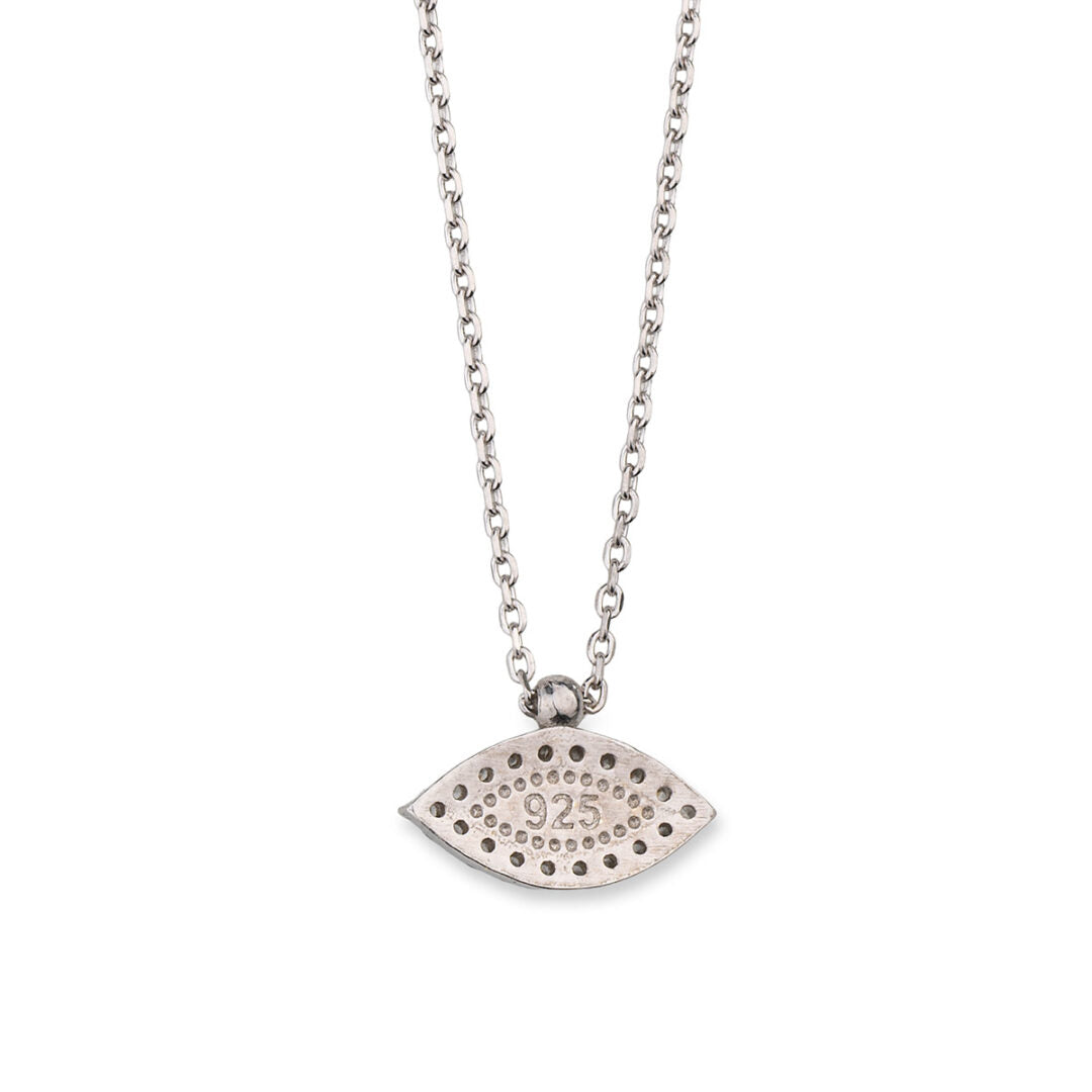 Evil Eye Necklace with Zircon - Sterling Silver — Turquoise