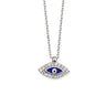 Evil Eye Necklace with Zircon - Sterling Silver — Blue