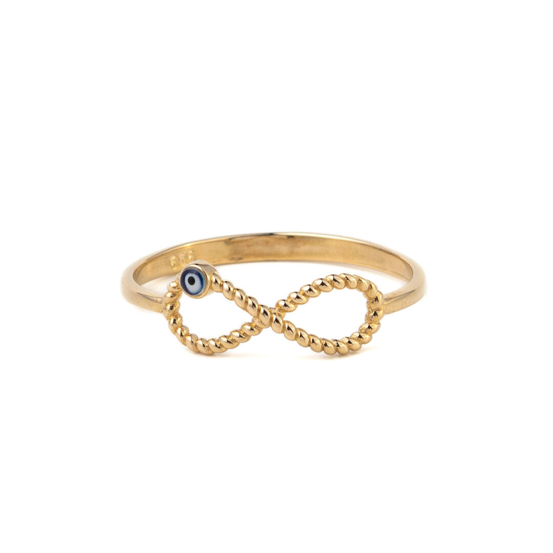 Eye Infinity Ring – 14K Yellow Gold