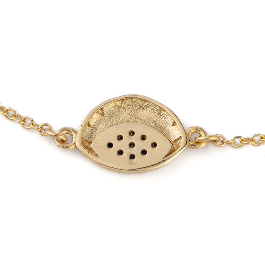 Evil Eye Chain Bracelet - 14K Yellow Gold