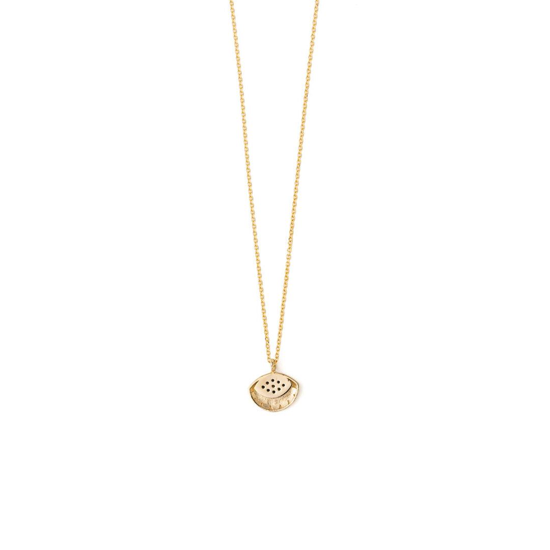 Evil Eye Necklace with Blue Zircon – 14K Gold