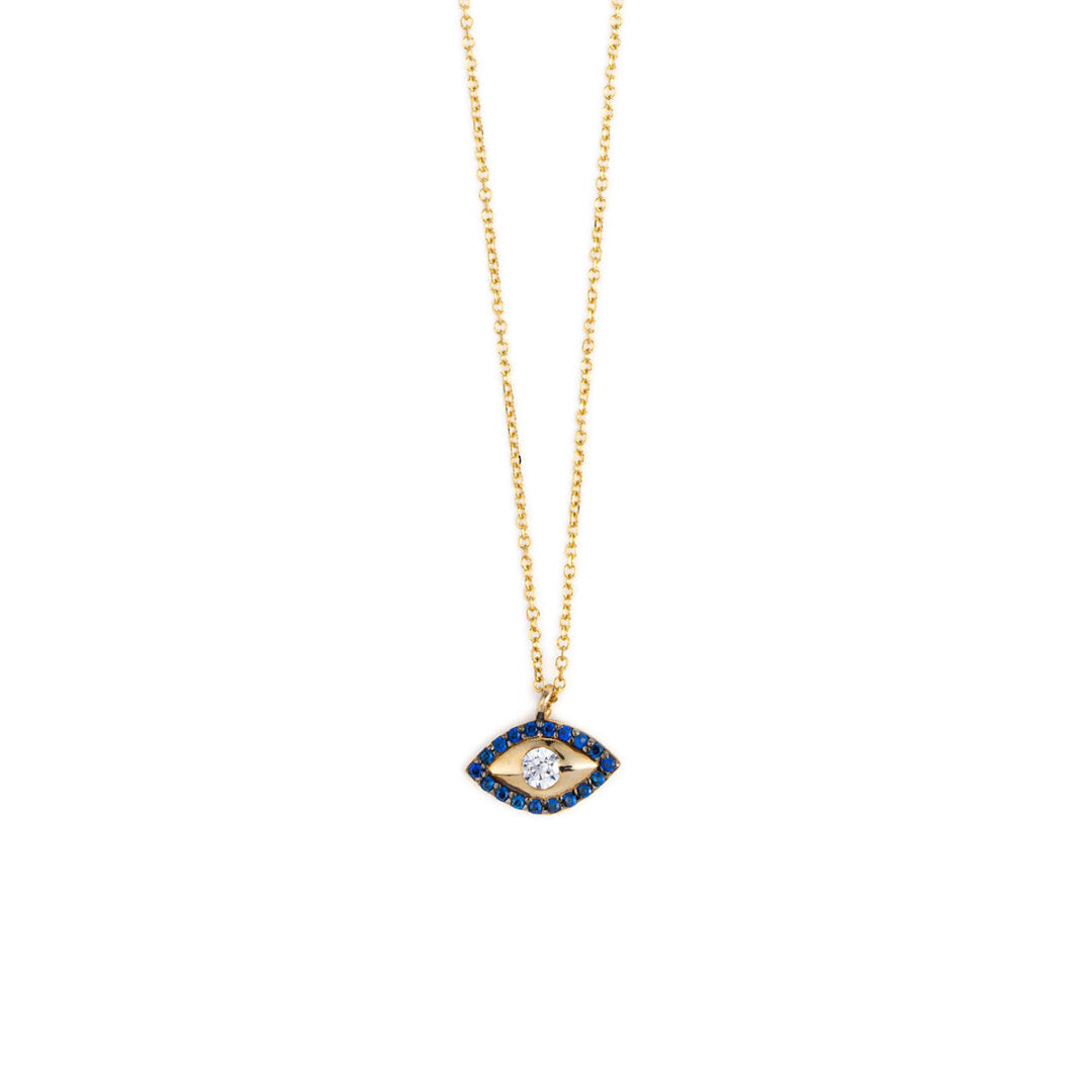 Eye Necklace – 14K Gold and Zircon