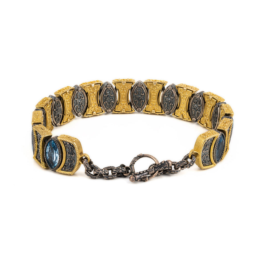 Byzantine Link Bracelet - Sterling Silver Gold Plated