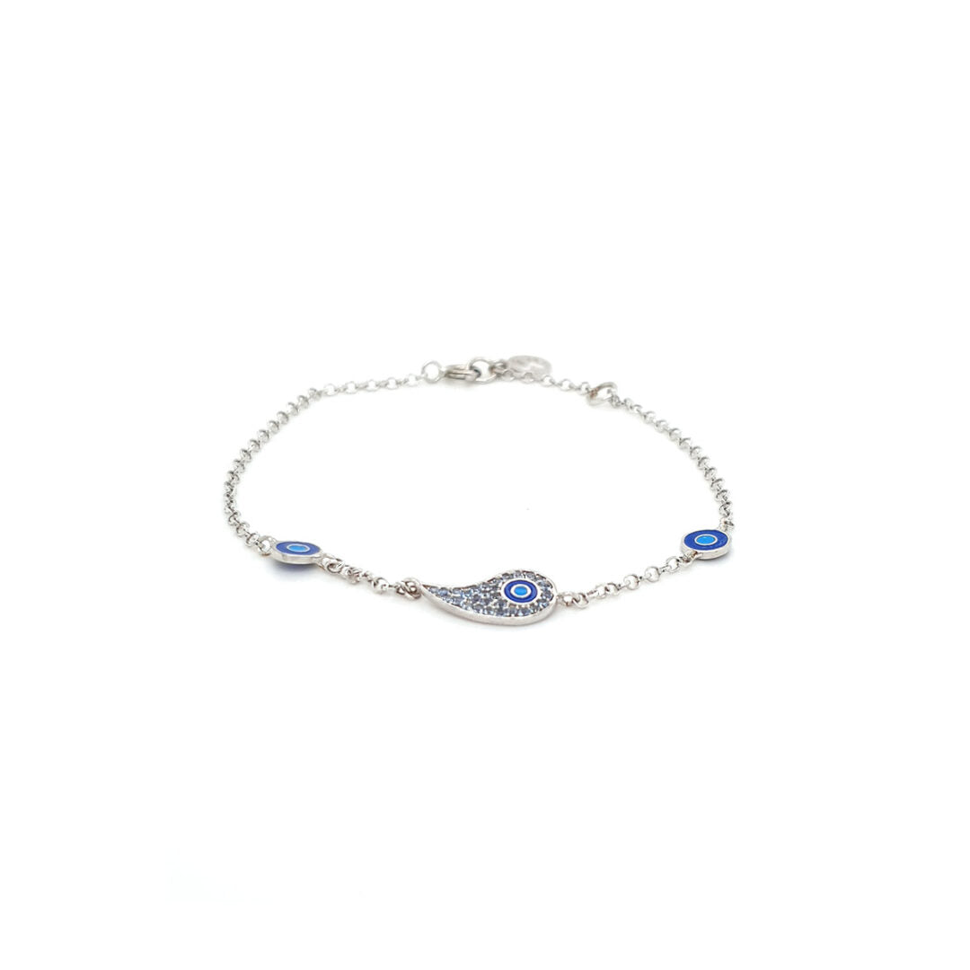 Sterling Silver Eye Chain Bracelet