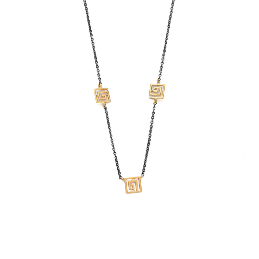Sterling silver Chain Necklace with Meander