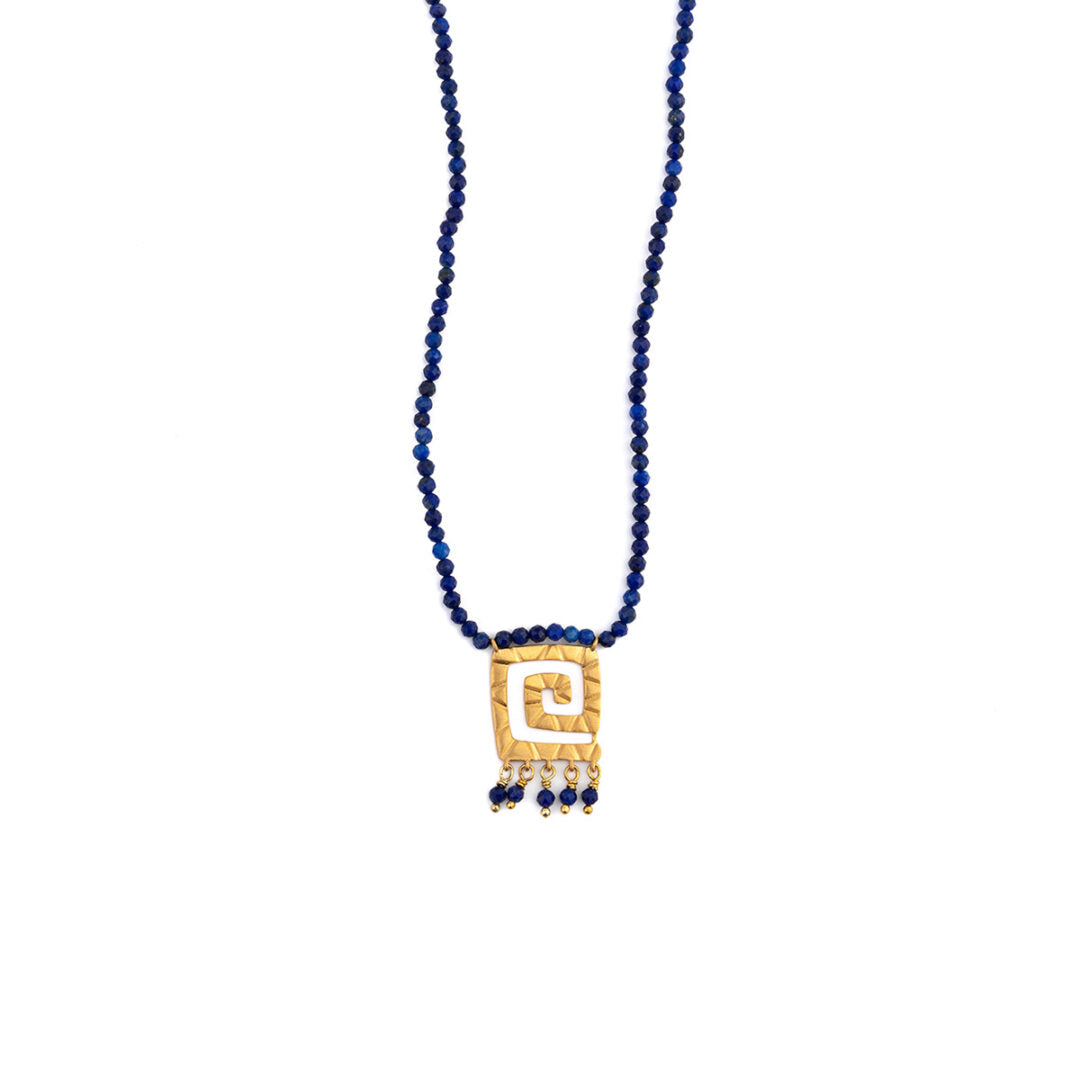 Stone String Necklace with Meander