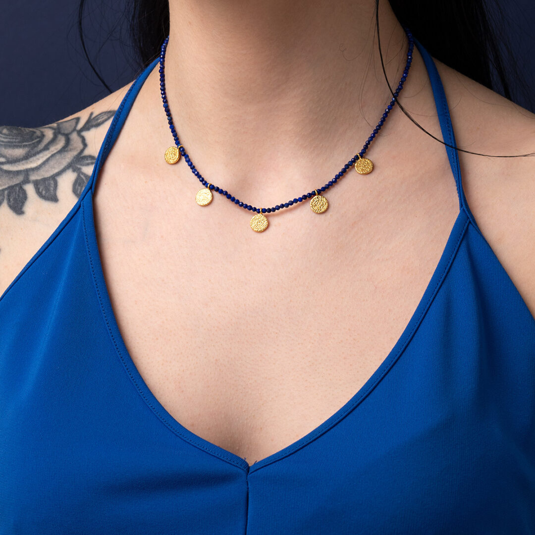 Stone String Necklace with Phaistos Disc