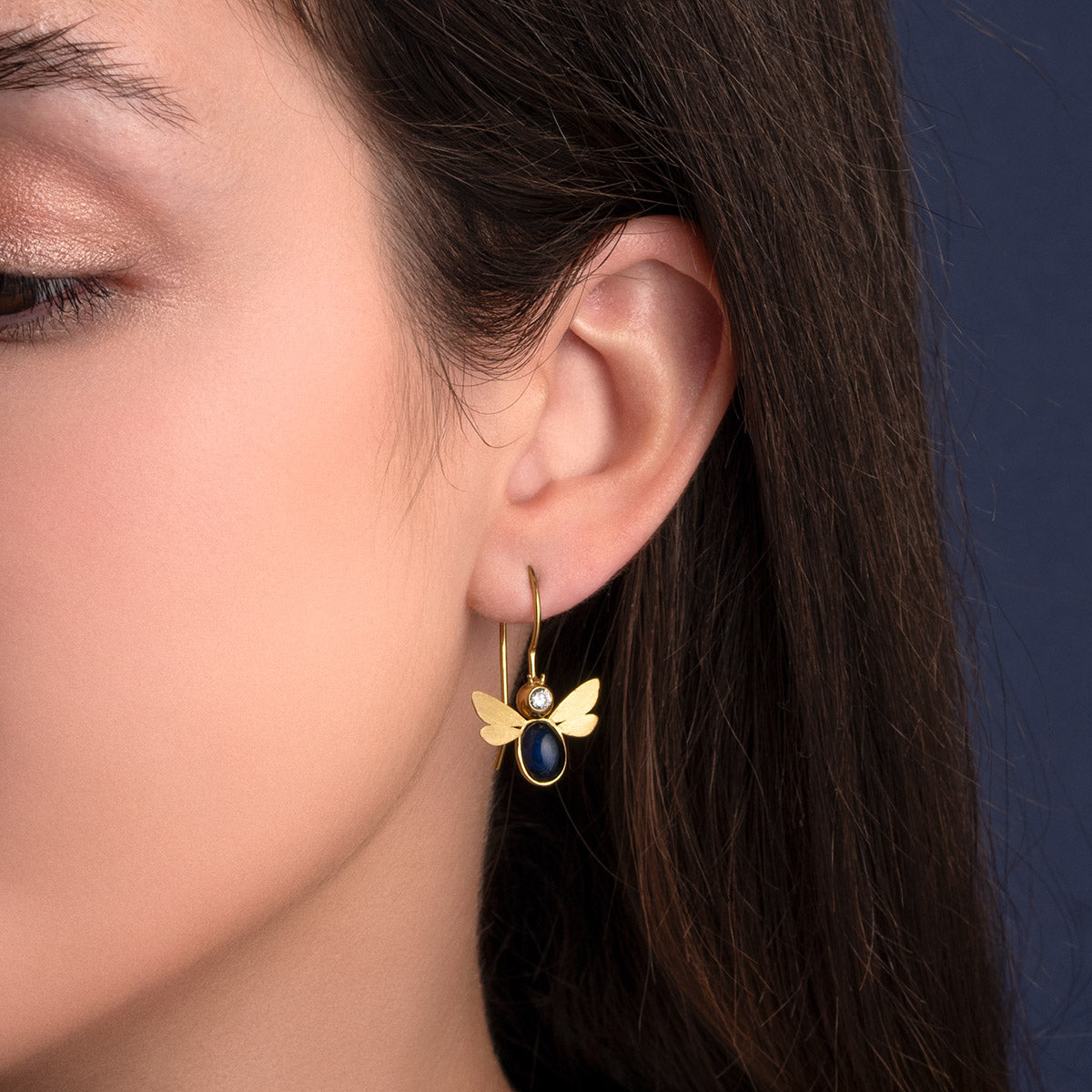 Sterling Silver Bee Earwire Earrings