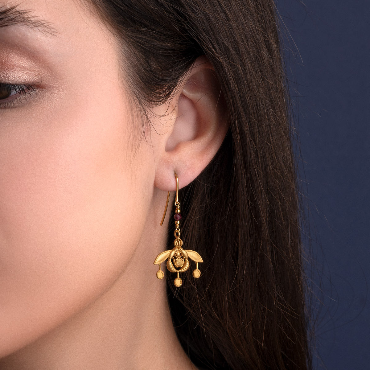 Sterling Silver Drop Earrings with the Cretan Bee