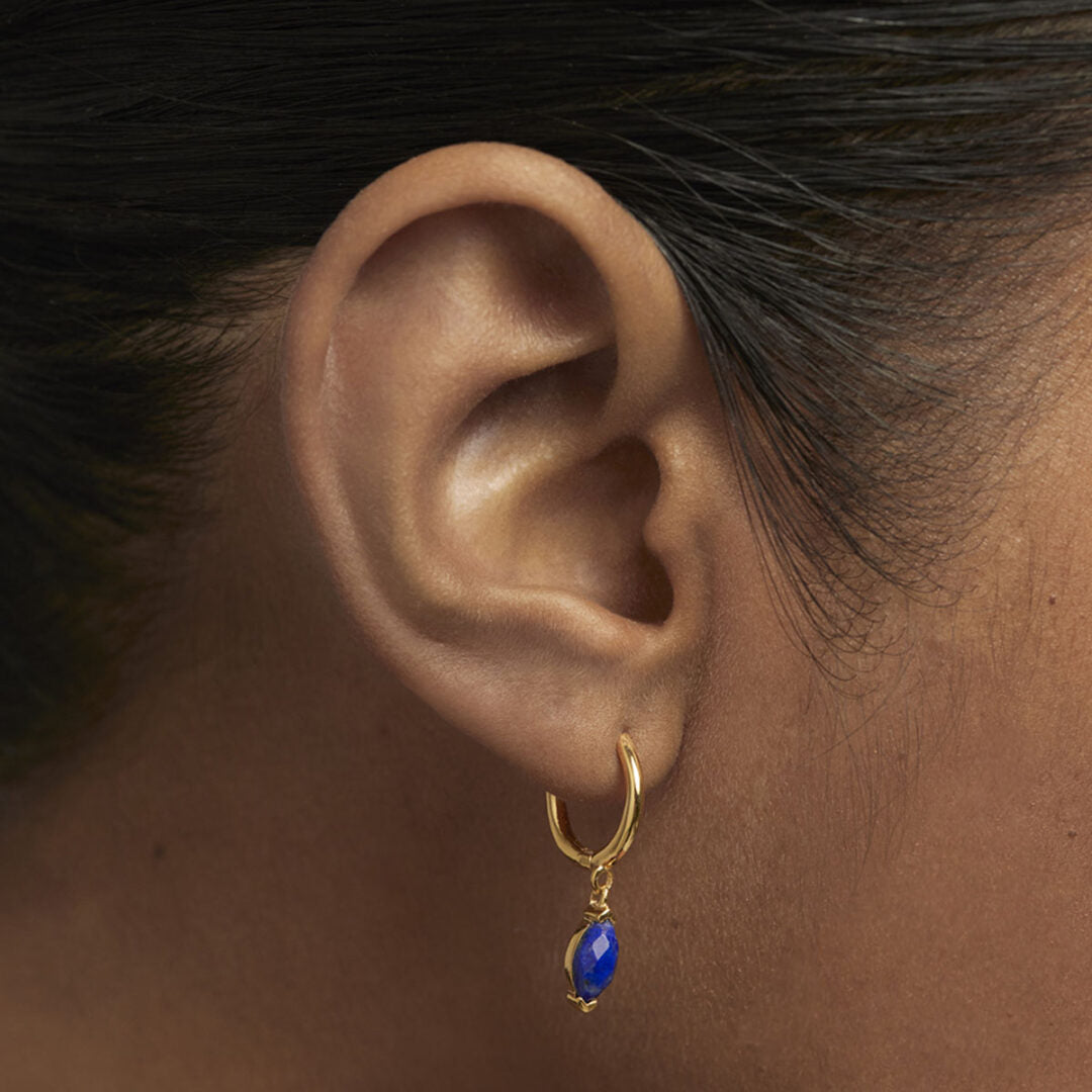 PDPAOLA Lapis Lazuli Nomad Hoops Earrings