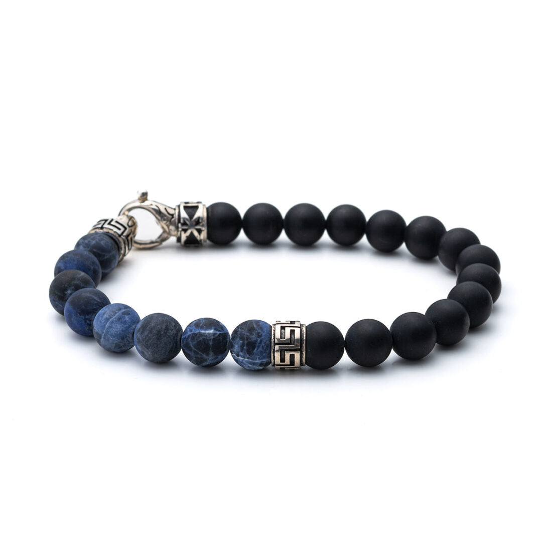 Βραχιόλι Μαίανδρος με Sodalite Πέτρες – Ασήμι 925