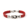 Sterling Silver Bracelet Nautical knot — Red