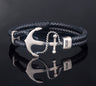 Brown Anchor Bracelet - 925 Sterling Silver — Black