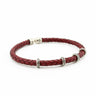 Meander Leather Bracelet – 925 Sterling Silver — Red